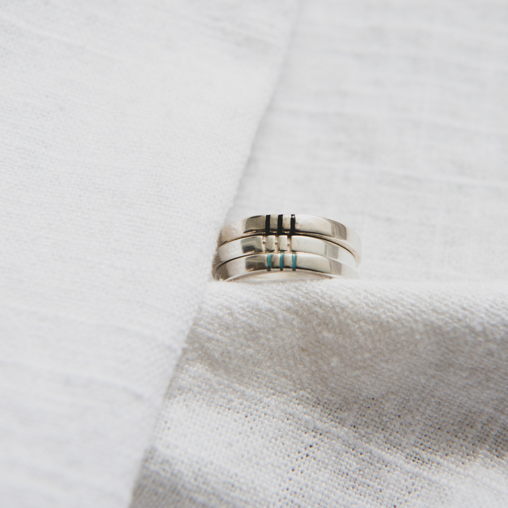 Pinshell and Turquoise Band Ring | T.Skies Jewelry